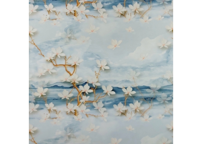 DZIANINA SINGIEL JERSEY - KWIATY MAGNOLII - 190g/m²/180cm